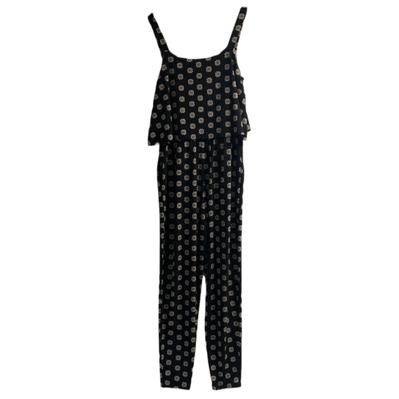 WHBM Dressy Floral Printed Tank Jumpsuit in Black Size Large -- WOW WOW WOW!!! - Picture 4 of 11